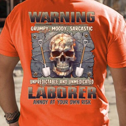 Laborer Warning Apparel - Grumpy Laborer Skull
