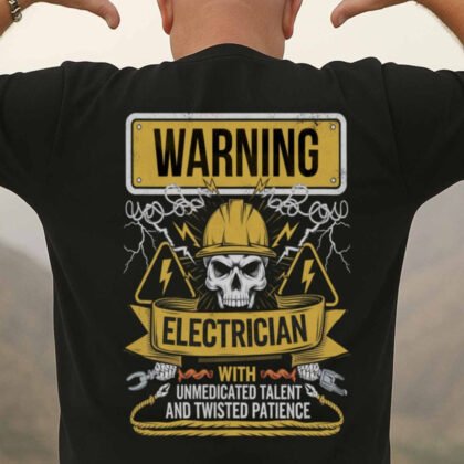 Warning Electrician - Twisted Patience Skull