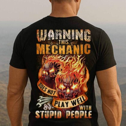 Warning This Mechanic Apparel - Skull Attitude