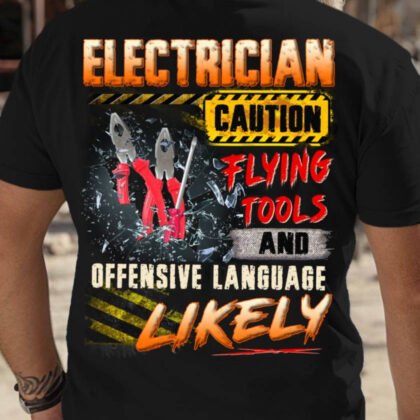 Caution Flying Tools - Electrician Warning