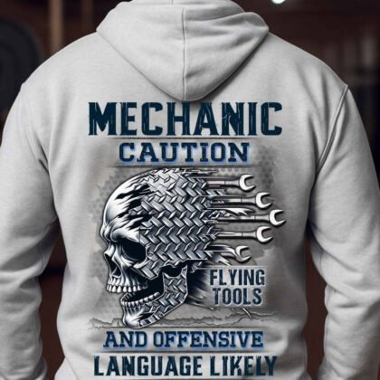 Caution Flying Tools Mechanic Apparel – Skull